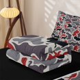 thumbnail image 6 of Manfei Vintage Camo Zipper Twin Comforter Sets with Fitted Sheet and 2 Pillowcases,Kawaii Deer Zipper Bedding Set,Red Black,Black Reversible,4pcs, 6 of 8