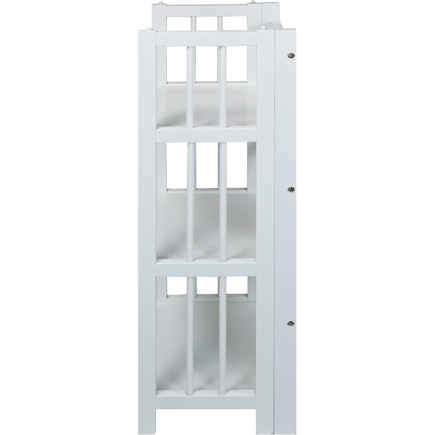 HomeStock 3-Shelf Stackable Folding Office Wood Furniture Bookcase, Contemporary Home and Office Furniture, Sturdy Wooden Shelving Storage-Color:White,Size:14 inch