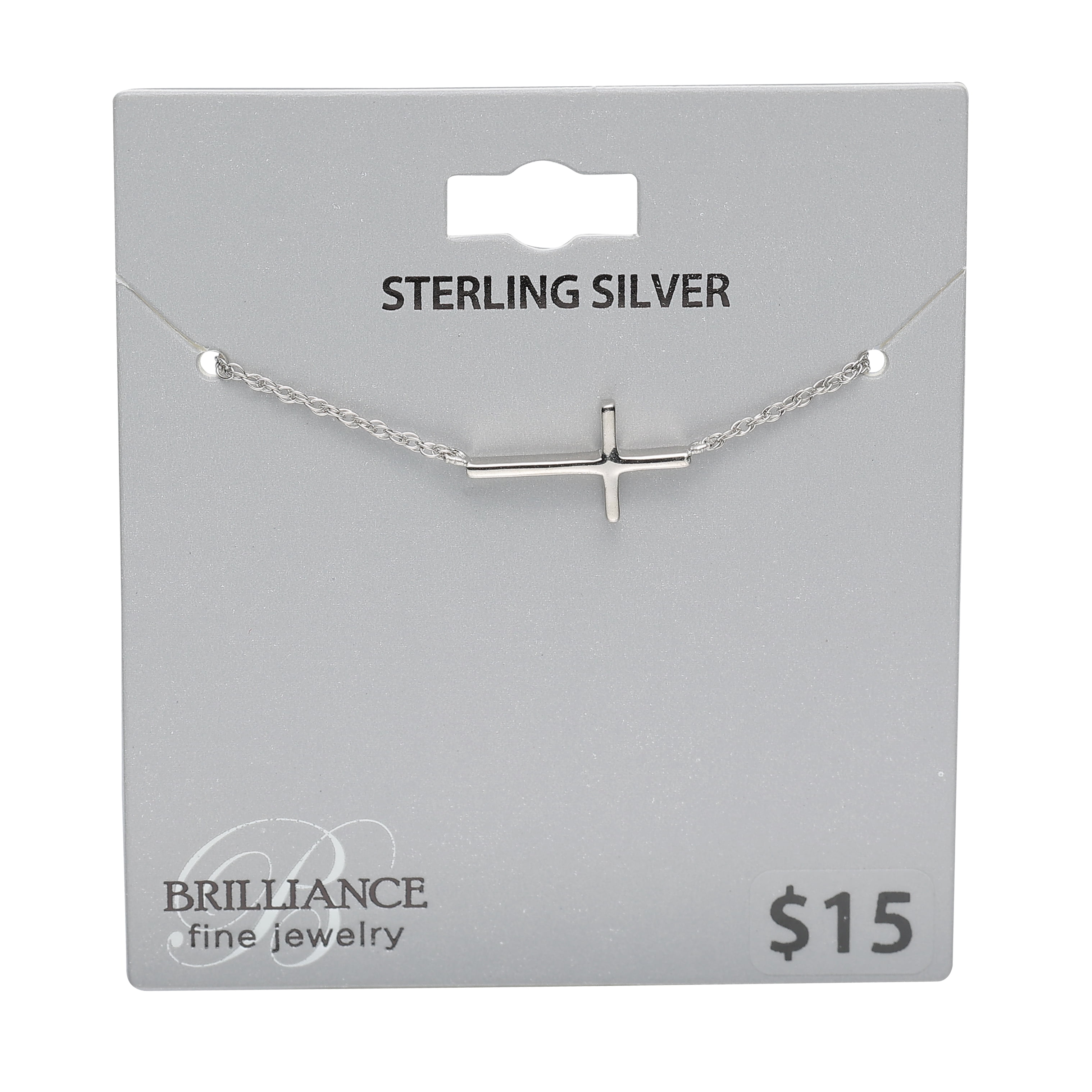 Brilliance Fine Jewelry Sterling Silver Cross Necklace