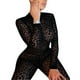 thumbnail image 1 of TRKIYQC, mono informal de malla con estampado de leopardo para mujer, mono de cintura alta con cuello redondo para mujer, mono transparente de manga larga de terciopelo ceñido al cuerpo TRKIYQC  moderno, 1 of 9
