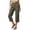 Army Green, variant on NinXxx Women's Wide Leg Breathable Blend Cropped Trousers Travel Work Black M