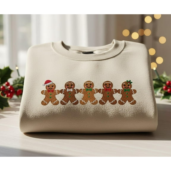 Cute Gingerbread Man Christmas Shirt | Funny Holiday Cookie Sweatshirt | Festive Gingerbread Lover Top for Family Christmas & Winter Parties