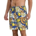 thumbnail image 2 of Kll Sicilian Style Men'S Casual Summer Beach Shorts Hawaiian Shorts With Pockets-Small, 2 of 9
