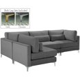 thumbnail image 2 of Meridian Furniture Julia Grey Velvet Modular Sectional (4 Boxes), 2 of 2