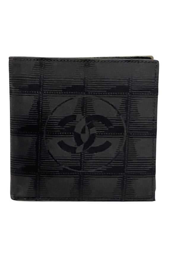 Pre-Owned Chanel New Travel Line Bi-fold Wallet, Leather & Canvas