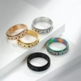 thumbnail image 4 of Stainless Steel Spinner Ring Luminous Glow Moon and Star Fidget Stress Relief Anxiety Rings for Women Men Size 5-12, 4 of 4
