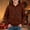 Brown, variant on Lastesso Girls Boys Oversized Hoodies Long Sleeve Fall Christmas Tree Graphic Cropped Lightweight Pullover Sweatshirt with Kanga Pocket Pink Size 9