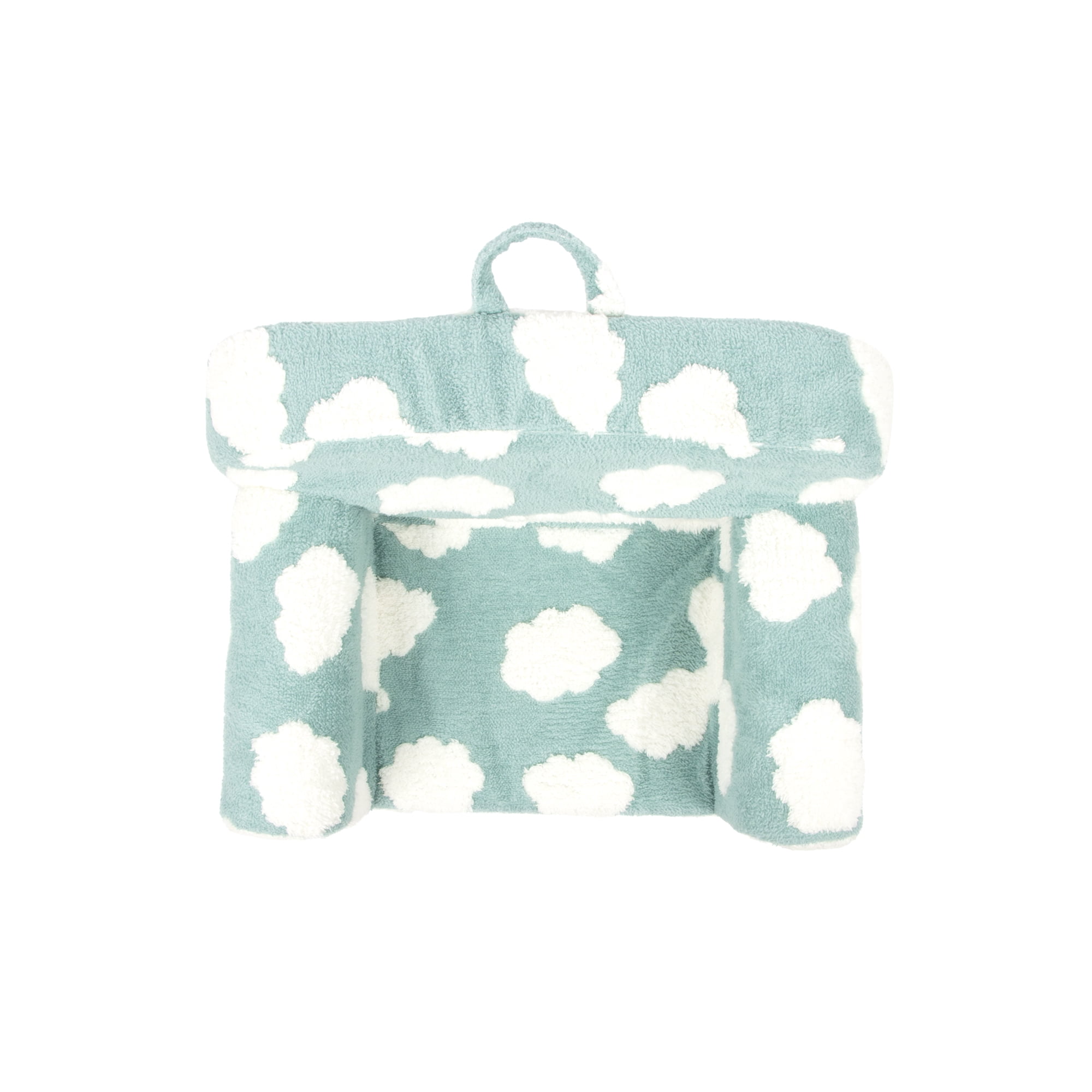 SportPet Sherpa Lounge Chair Pet Bed, with Cloud Print, Blue, One Size
