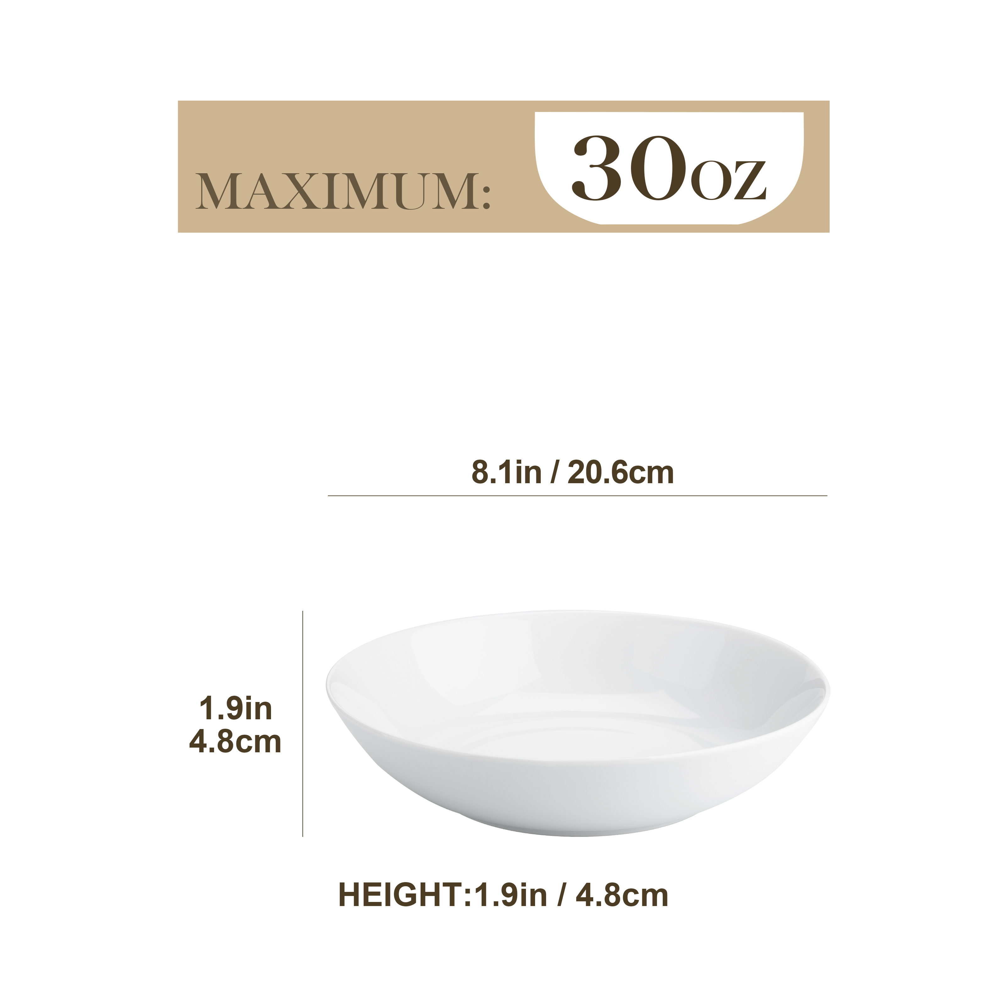 Vancasso 6-Piece White Porcelain Pasta and Salad Bowls photo 4