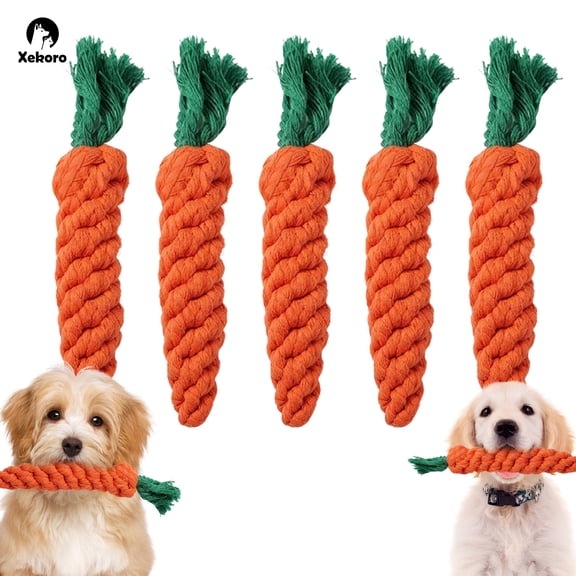 Xekoro Dog Toys 5 PCS Puppy Teething Chew Toys,Dog Rope Toys,Cat Chew Toys,Safe Braided Rabbit Toys Healthy Gift