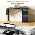 thumbnail image 6 of EDX 40 Inch Computer Desk with 3 Drawers, Writing Desk with Side Storage Pocket, for Home Office, Bedroom , Black, 6 of 7