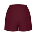 thumbnail image 4 of Hight Weasit Gym Shorts New Women’s Elastic Waist Shorts Loose Fits Comfy Casual Bottoms Summer Beach Vacation Shorts with Pockets Wine S, 4 of 7