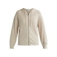 thumbnail image 4 of Time and Tru Women's Waffle Full Zip Hoodie with Long Sleeves, Sizes S-XXXL, 4 of 5