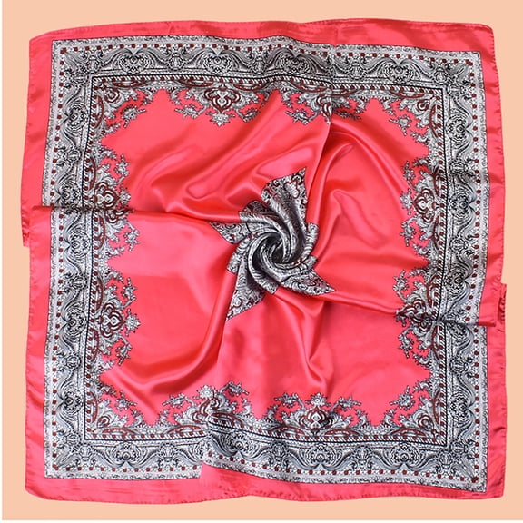 Hair Wrap Scarf,Headscarf for Women's Hair,Silk Like Head Scarf for Women Satin Printed Bandana for Hair Wrapping Fashion Accessory 35 Inch Square Hair Scarf,Imitation Silk Big Scarf Hand(F)