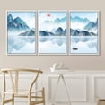 thumbnail image 3 of IDEA4WALL Framed Canvas Print Wall Art Set Vibrant Blue Pastel Mountain Reflection Nature Wilderness Modern Art Decorative Landscape Rustic for Living Room, Bedroom, Office - 24"x36"x3 White, 3 of 5