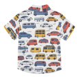 thumbnail image 2 of Dailycode Small Short Sleeve Button Down Shirts Hand Drawing Vehicles Casual Shirt 3-10 Years, 2 of 9
