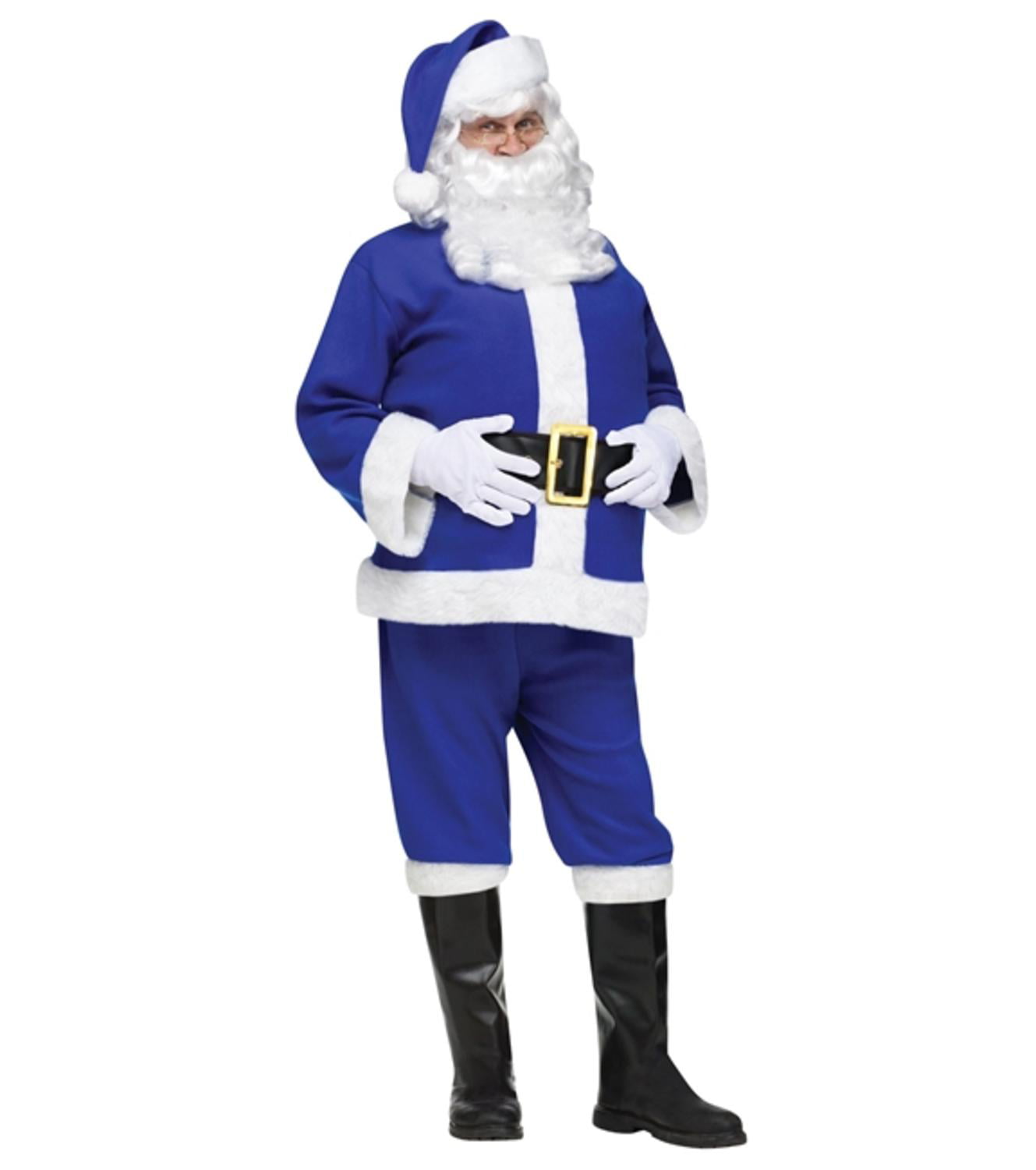 blue santa claus costume