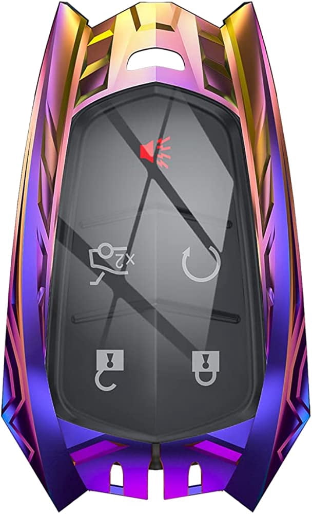 Metal Key Fob Cover for Cadillac, for 2015-2019 Cadillac Escalade CTS SRX XT4 ATS STS CT6 SRX 5-Buttons Full Protection
