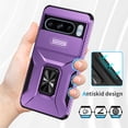 thumbnail image 3 of Decase for Google Pixel 8 Pro,Military Grade Google Pixel 8 Pro Phone Case with Screen Protector,Heavy Duty Slide Camera Protector Shockproof Cover Case + Ring Magnetic Car Mount,Purple, 3 of 9