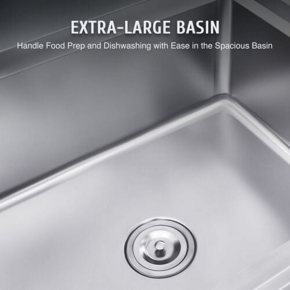 Stainless Steel Utility Sink Commercial Laundry Tub Freestanding Single Bowl 22"
