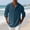 Blue, variant on NominalSnug Mens Cotton Linen Shirts Collarless Long Sleeve Tops Button Down Casual Pullover Soft Breathable Basic Tees Fall Outfits