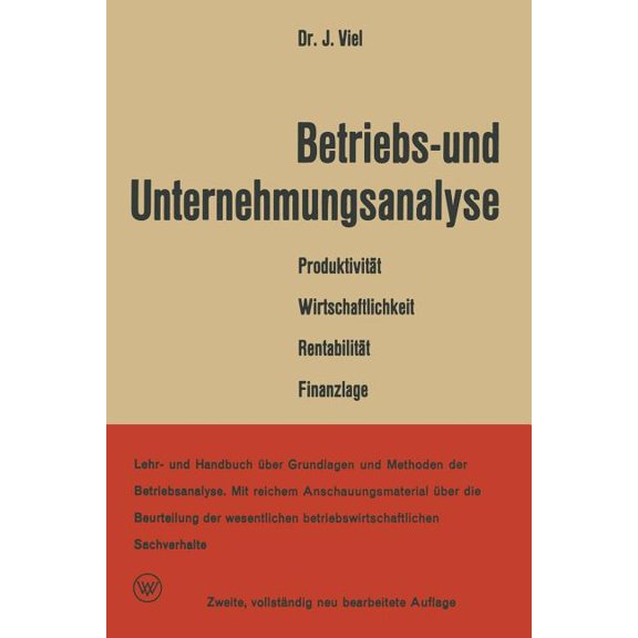 Betriebs- Und Unternehmungsanalyse, (Paperback)