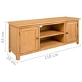 thumbnail image 5 of vidaXL TV Stand 43.3"x13.8"x17.3" Solid Oak Wood, 5 of 7