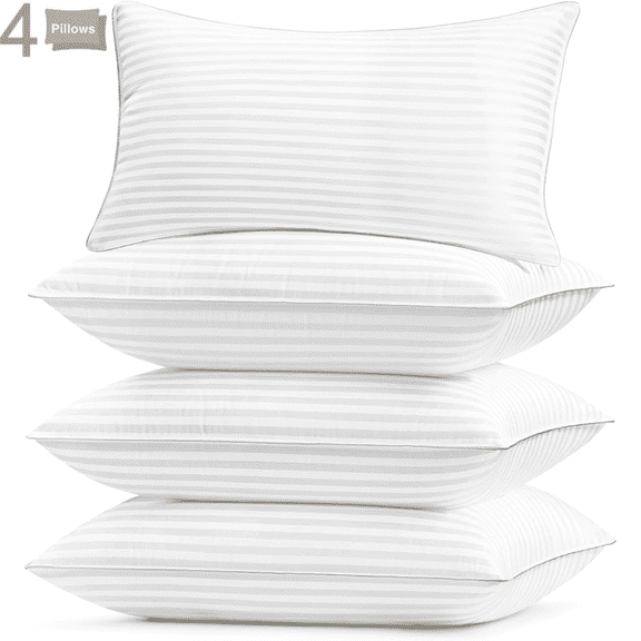 COOKEY Pillow for Bed Queen Size Set of 4 ,Down Alternative Pillows for Sleeping 20x30inch, Luxury Hotel Pillow for Back,Stomach or Side Sleeper