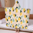 thumbnail image 5 of Yellow Lemon Fruits GreenLeaves Pattern Hooded Bath Towel，60"x35" for Ages 3 To 12 Kids, Quick Dry Lightweight Soft Microfiber Hood Beach Towel Cover Up for Kids, 5 of 7