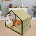 thumbnail image 2 of Floral Pet House, Hand-Drawn Doodle Yellow Floral Petals in Various Sizes on Grey Background Print, Outdoor & Indoor Portable Dog Kennel with Pillow and Cover, 5 Sizes, Multicolor, by Ambesonne, 2 of 4