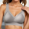thumbnail image 2 of khonts,Women's Supportive Wireless Push up Bra Full Coverage Wireless Bras Seamless Oversized Smoothing Bralettes Light Gray L, 2 of 4