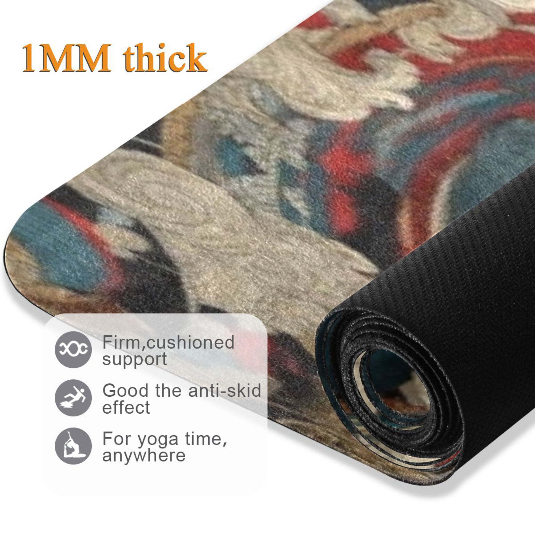 BZSMCE Yoga Mat Women Fitness Mat Ornate Gilded Dark Cat Pattern