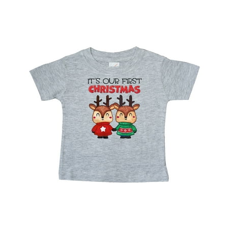 

Inktastic It s Our 1st Christmas with Cute Reindeer Twins Gift Baby Boy or Baby Girl T-Shirt