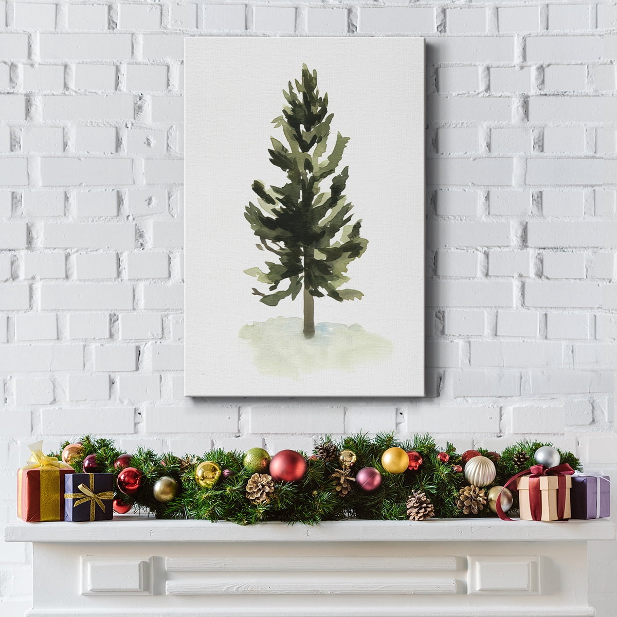 Watercolor Pine I- Gallery Wrapped Canvas