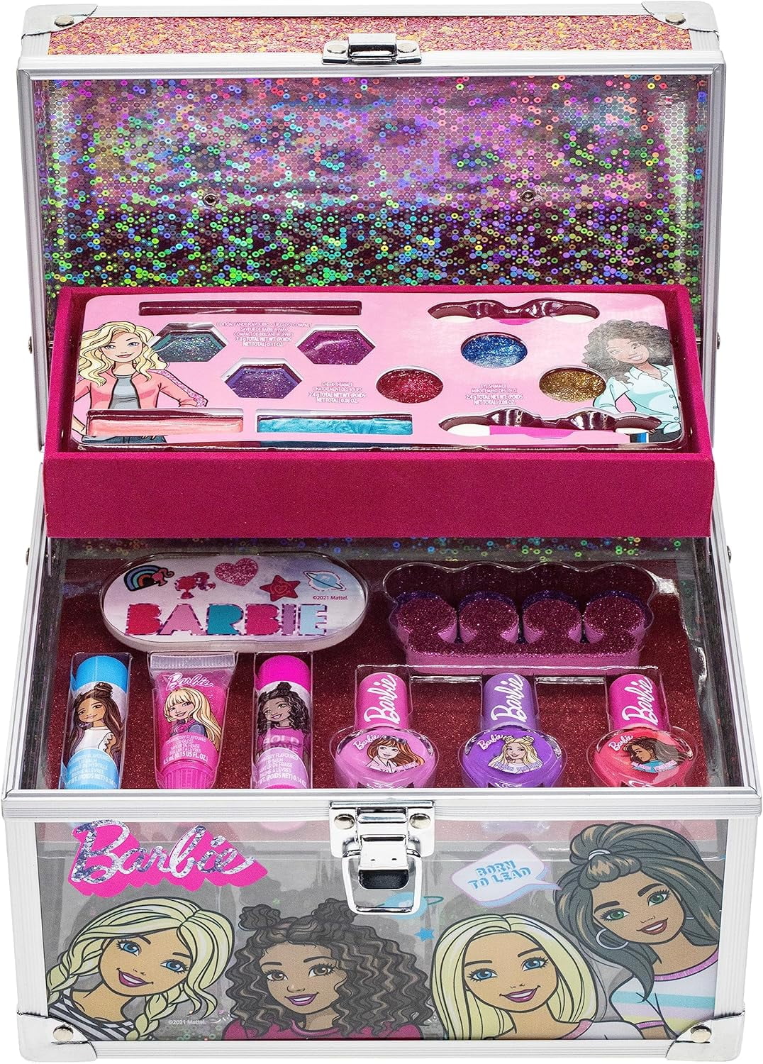 Barbie Train Case Makeup Set Toys for Girls Washable Makeup for Kids Pretend Play Makeup Walmart