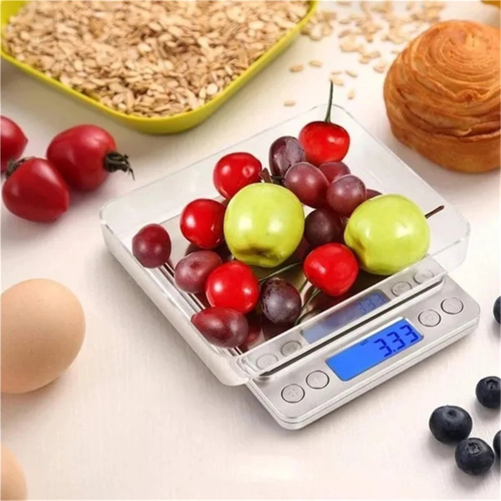 Digital Kitchen Scale Pocket Stainless Steel Electronic Balance 0.1/3000g Weigh Scales ,Precise Weight