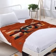 thumbnail image 3 of Durable Soft Flannel Blanket - Cozy Orange & Red Geometric Design Perfect for Sofa Travel Bed and Chair - Warm & Stylish, 3 of 7