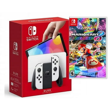 Nintendo Switch – OLED (Sw Oled) Model w/ White Joy-Con   Mario Kart 8 Game Bundle Exculsive Powever Bundle