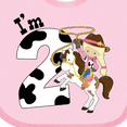 thumbnail image 4 of Inktastic I'm Two-cowgirl riding horse birthday Girls Baby Bib, 4 of 4