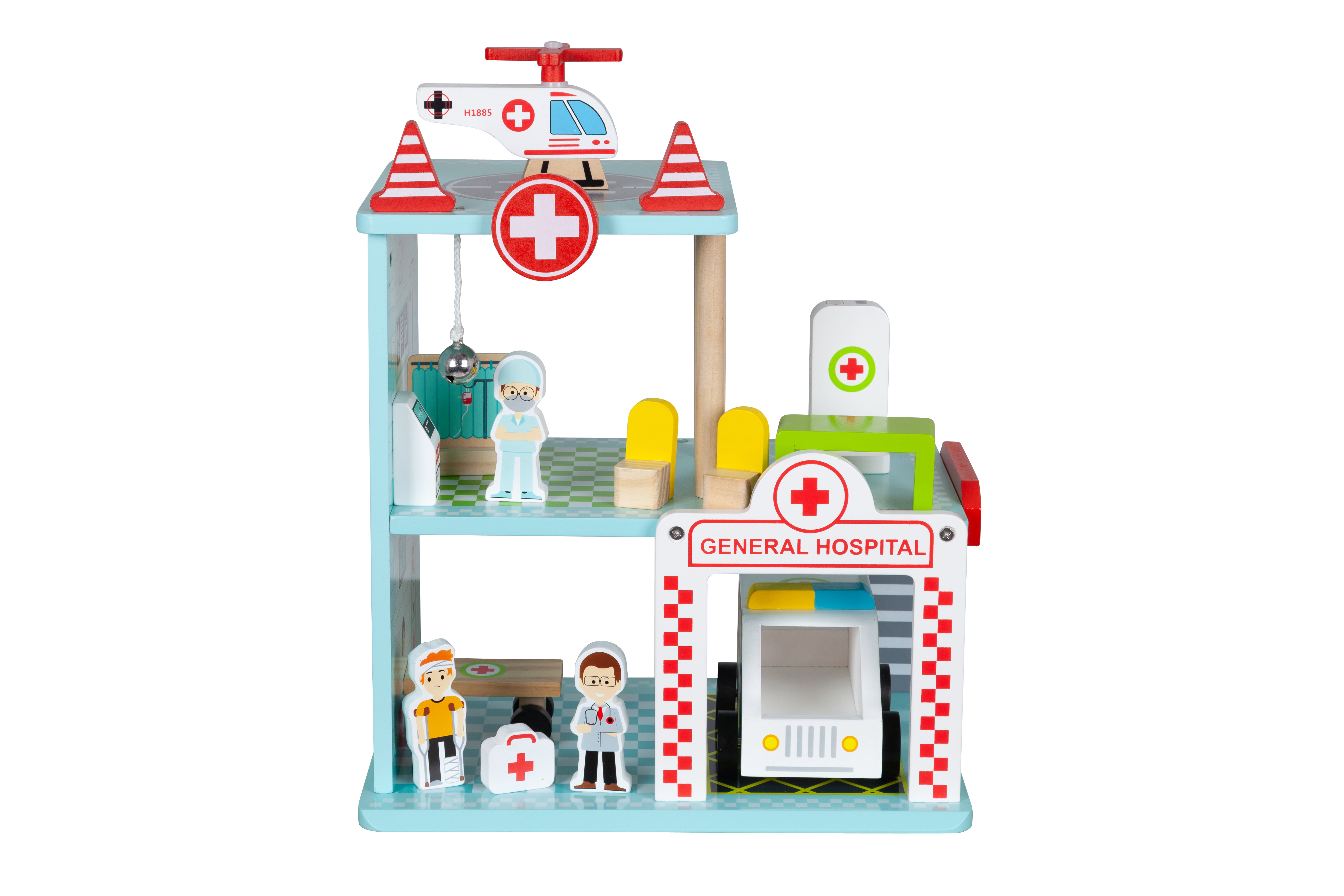 Details about   Wooden Hospital Toy Ambulance Toy Hospital Toys Rescue Hospital Toys 