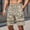 Khaki, variant on Men's Lightweight Beach Shorts, Elastic Waist with Aztec-Inspired Geometric Print, Breathable Shorts for Vacation and Outdoor Activities Dark Blue A XL