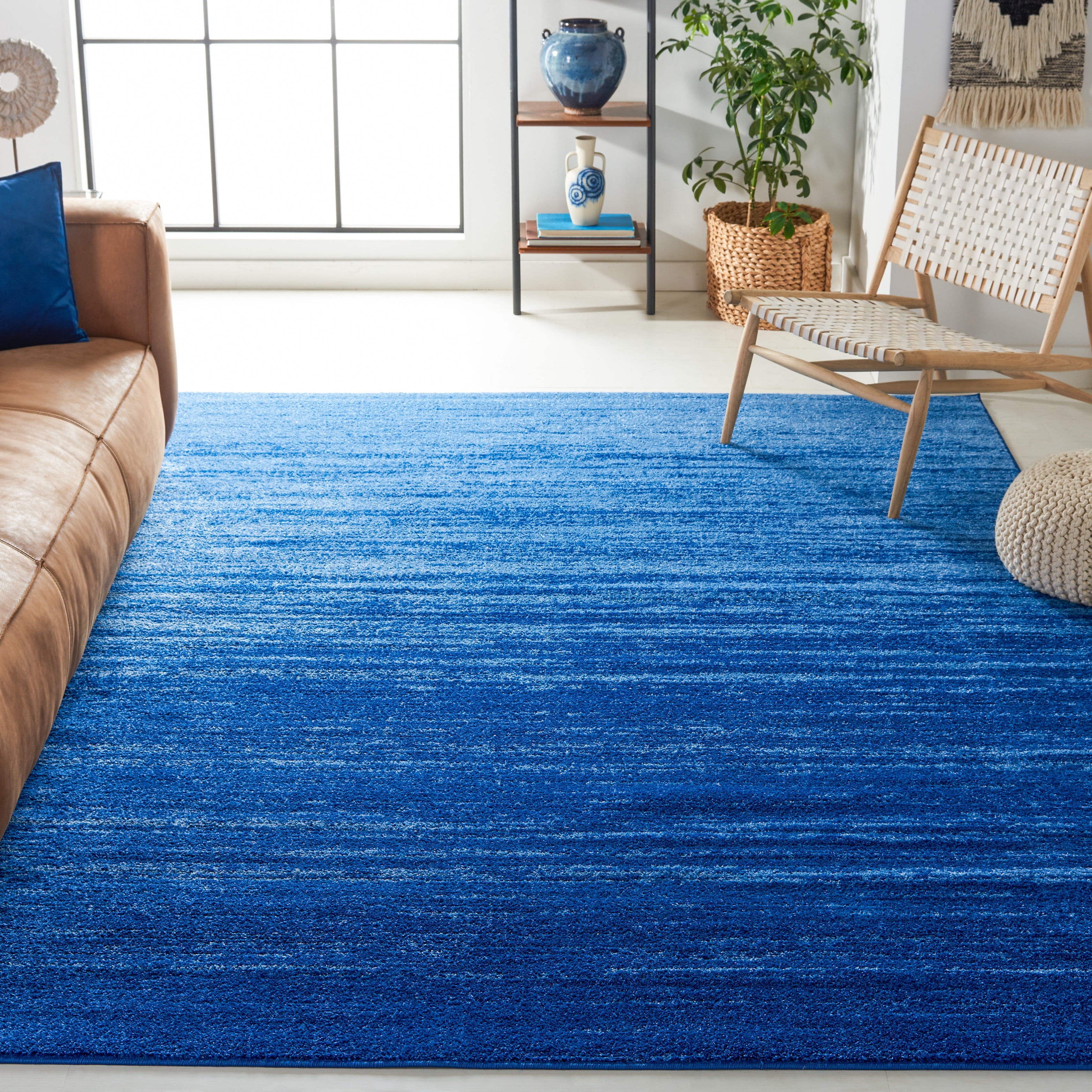 SAFAVIEH Adirondack Esmond Striped Area Rug, Navy/Grey, 9' x 12' - Large - Modern Design, Navy & Grey, Ideal for Living Room, Bedroom, Dining Space