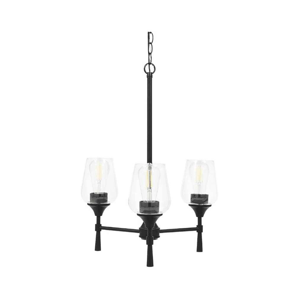 Luminance Black Chandelier Light for Foyer Hanging Ceiling Fixture