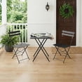 thumbnail image 6 of Senfot 3-Piece Outdoor Square Patio Bistro Set, Sturdy Iron Frame Table and Chairs, All-Weather Furniture for Balcony Garden Yard Poolside Black, 6 of 9