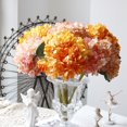thumbnail image 3 of Flores de otoño Hortensias Flores artificiales Flores de hortensias de seda naranja,proceso de pétalos tostados Simula el estado marchito de la flor de hortensias de otoño Decoración del hogar de, 3 of 5
