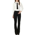 thumbnail image 2 of INSPIRE CHIC Women's Work Office Tie Neck Button Down Peter Pan Collar Shirt, 2 of 6