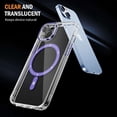 thumbnail image 6 of Bemz Magnetic Case for iPhone 15 with Camera Lens Protection (Compatible with MagSafe) Shockproof Reinforced Air Corner Transparent Cover, Tempered Glass Screen Protector (Lavender Purple), 6 of 8