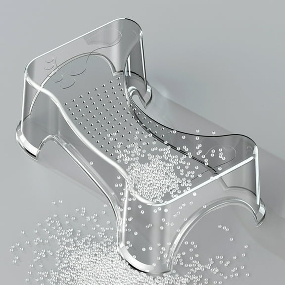 WEUVEB 1Pcs Clear Rectangular Pet Bathroom Stool for Toilet with Non Slip Surface Squatting Support 14.74X8.53X5.89in