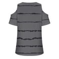 thumbnail image 4 of Uaswgudfs Women's Striped Cold Shoulder Blouse Tee - Casual Basic Loose Fit Short Sleeve Tunic Top, 4 of 4
