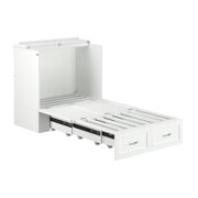 AFI Hamilton Twin XL Solid Wood Murphy Bed Chest with Built-In Charger in White